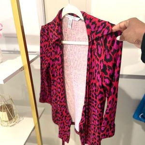 Vintage DVF Animal Print Julian Wrap Top